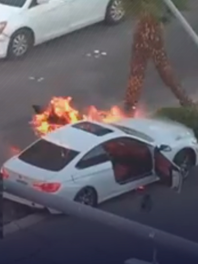 Motorista é resgatado segundos antes de carro pegar fogo